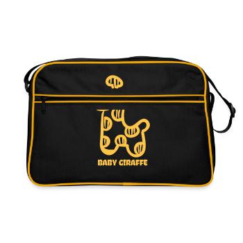 Baby Giraffe - Retro Tasche - Schwarz/Gold - Vorne