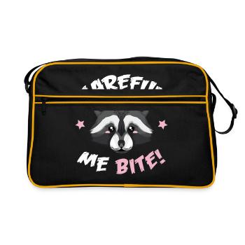Raton laveur - fais attention, je mords - Sac Retro - noir/or - Devant
