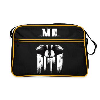 I bite raccoon - Retro Bag - black/gold - Front