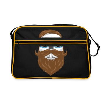 Skull Hipster - Retro Tasche - Schwarz/Gold - Vorne
