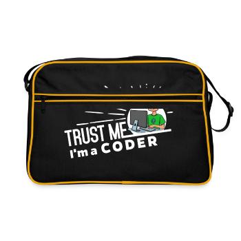 Programmierer - Vertrau mir - Retro Tasche - Schwarz/Gold - Vorne