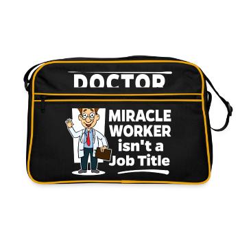 Arzt & Mediziner - Miracle Worker - Retro Tasche - Schwarz/Gold - Vorne