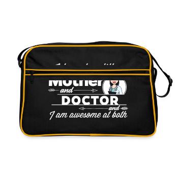 Ärztin & Medizinerin - Und Mutter - Retro Tasche - Schwarz/Gold - Vorne