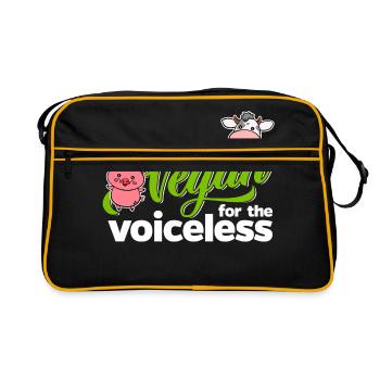 Vegan pour les sans voix (vache) - Sac Retro - noir/or - Devant