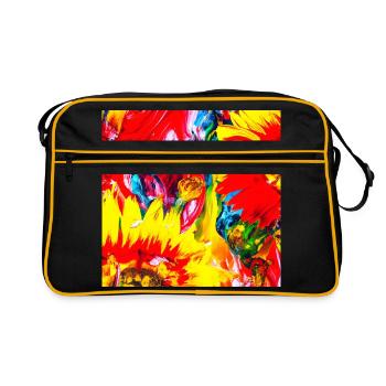 Pigmented Flowers/Sunflower Orange/Yellow2023/2024 - Retro Bag - black/gold - Front