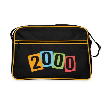 Born in 2000 – Birthday with big colorful numbers - Retro Bag - black/gold - Front