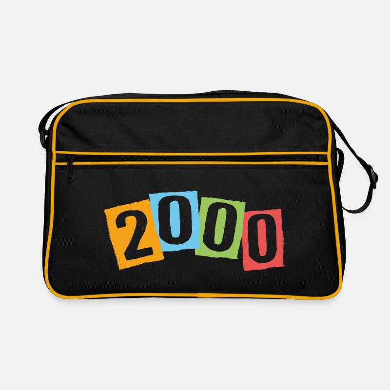 Né en 2000 – Anniversaire avec de grands chiffres colorés Sac Retro
