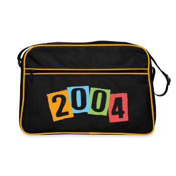 Born in 2004 – Birthday with big colorful numbers - Retro Bag - black/gold - Front