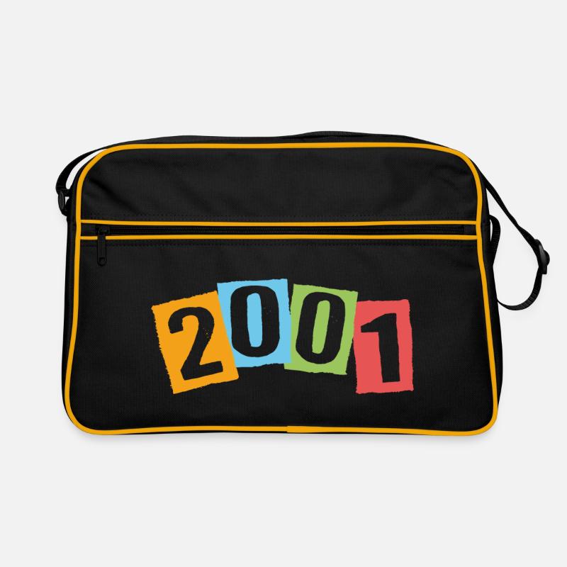 Né en 2001 – Anniversaire avec de grands numéros colorés Sac Retro