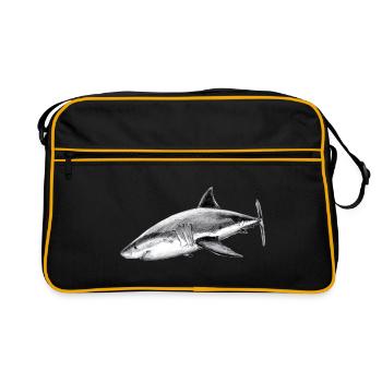 Weißer Hai - Weißer Hai - Retro Tasche - Schwarz/Gold - Vorne