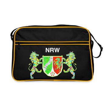 NRW Team Symbol - Retro Tasche - Schwarz/Gold - Vorne