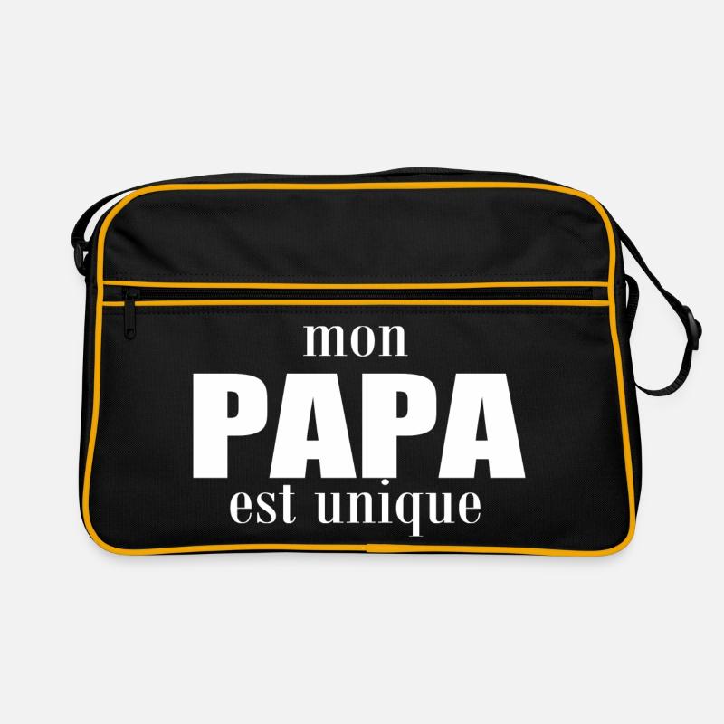 Mein Vater ist einzigartig - Retro Tasche - Schwarz/Gold
