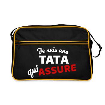 I am an aunt who guarantees a good mood - Retro Bag - black/gold - Front