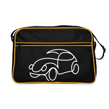 Retro Car Sketch – Simple Classic Car Motif - Retro Bag - black/gold - Front