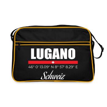 Lugano - Retro Tasche - Schwarz/Gold - Vorne