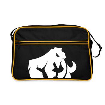 Modernes Mammut – Stylisches Eiszeit-Design - Retro Tasche - Schwarz/Gold - Vorne