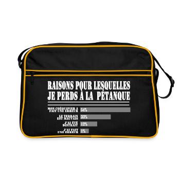 Raisons de Perdre à la Pétanque pour les Fans  - Sac Retro - noir/or - Devant