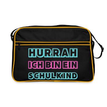 Hooray Schoolchild Neon Lettering Girl - Retro Bag - black/gold - Front
