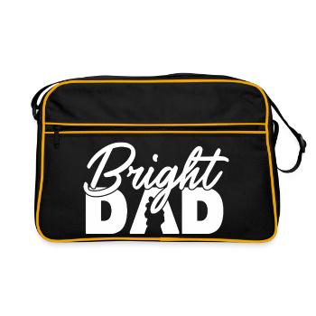 Papa Brillant Papa Drôle Cadeau de jeux de mots de la fête - Sac Retro - noir/or - Devant