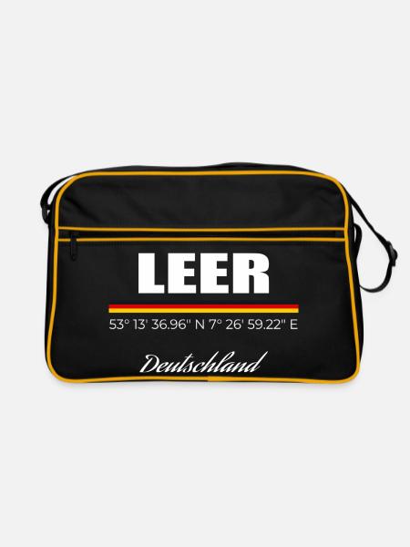 Leer - Retro Tasche - Schwarz/Gold