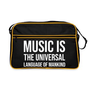 Music Is Universal Language typography - Retro Bag - black/gold - Front
