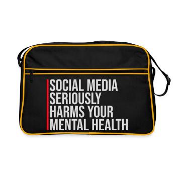 Les réseaux sociaux nuisent sérieusement à la santé mentale selon les affirmations - Sac Retro - noir/or - Devant