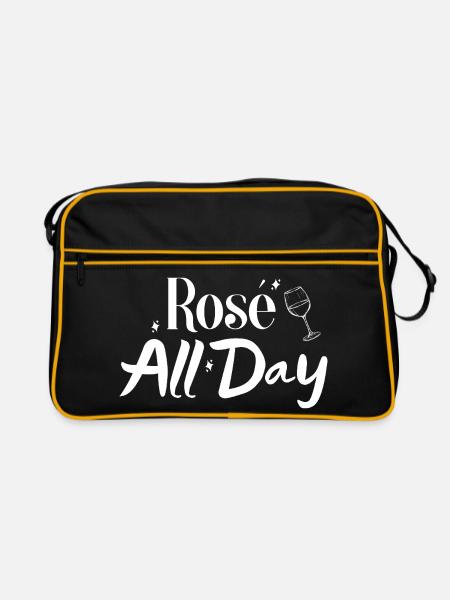 Rosé all day - Retro Bag - black/gold - Front