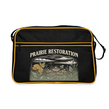 Prairie Restoration Native Prairie - Retro Tasche - Schwarz/Gold - Vorne
