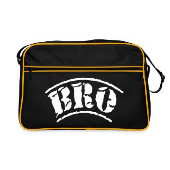 bro sis brother sister family love big little best - Retro Bag - black/gold - Front