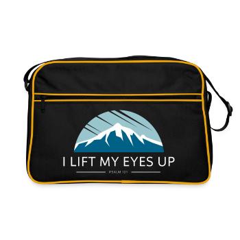 i lift my eyes up - psaume 121 - mountain - Sac Retro - noir/or - Devant