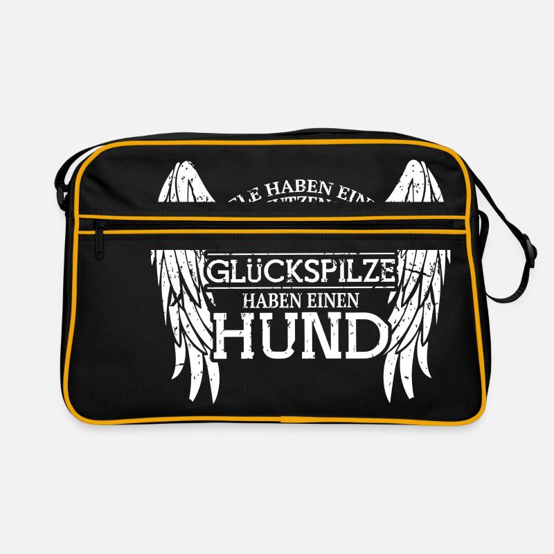 Nur echte Glückspilze haben einen Hund Retro Tasche