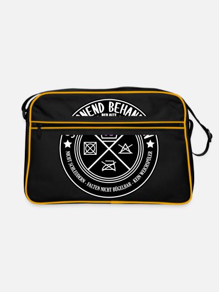 Schonend behandeln Sack 75 | Farben änderbar - Retro Tasche - Schwarz/Gold