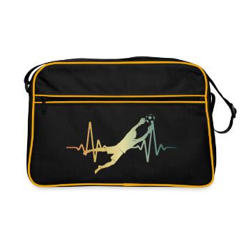 Heartbeat Goalkeeper Keeper ECG Pulse - Retro Bag - black/gold - Front