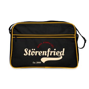 Störenfried Vintage Script Logo - Retro Tasche - Schwarz/Gold - Vorne