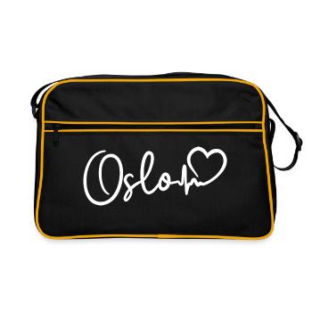 Oslo Herzschlag - Retro Tasche - Schwarz/Gold - Vorne