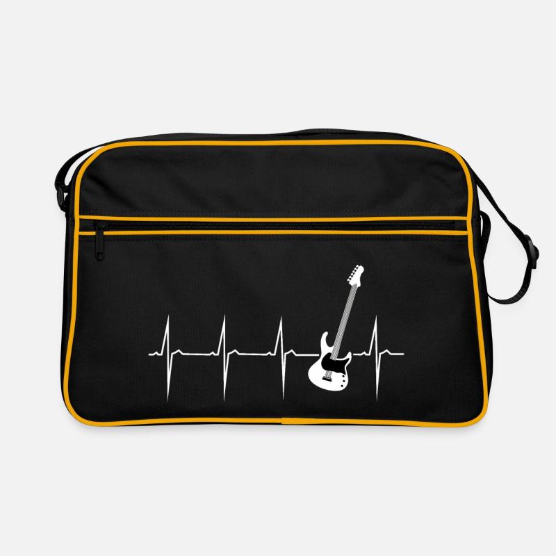 herzschlag e gitarre - Retro Tasche - Schwarz/Gold