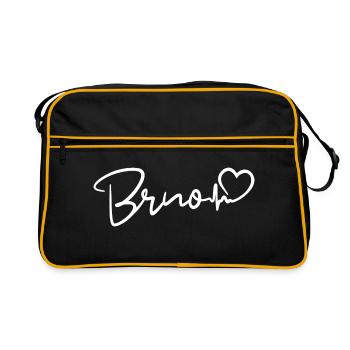Brno heartbeat ville République tchèque - Sac Retro - noir/or - Devant