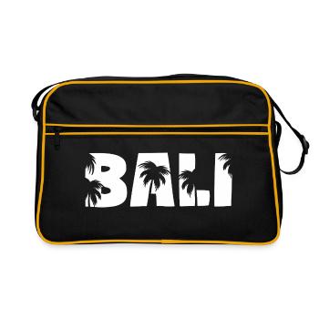 Bali Palmen - Retro Tasche - Schwarz/Gold - Vorne