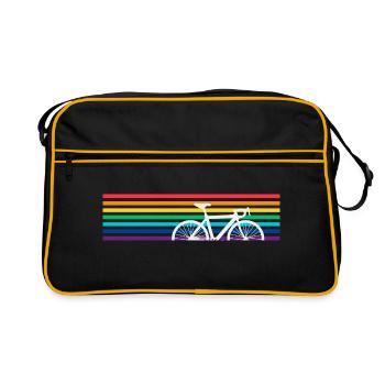 Vélo arc-en-ciel coloré cycliste - Sac Retro - noir/or - Devant