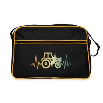 Heartbeat Tractor Trekker Pulse ECG - Retro Bag - black/gold - Front