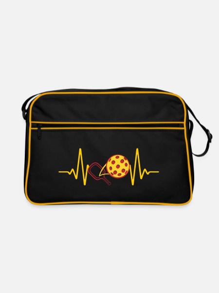 Pickleball Heartbeat Paddleball | Colors changeable - Retro Bag - black/gold - Front