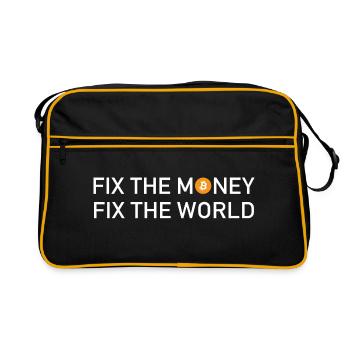 Fix The Money Fix The World Bitcoin - Retro Bag - black/gold - Front