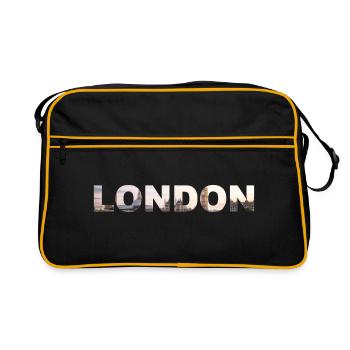 Horizon de la ville de Londres - Sac Retro - noir/or - Devant