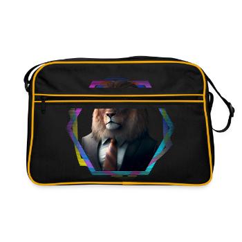 Lion en costume - Sac Retro - noir/or - Devant
