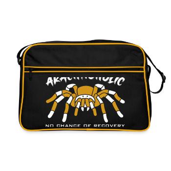 Arachnoholic Spiderfan I love spiders - Retro Bag - black/gold - Front