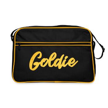 Goldie gold golden calligraphy - Retro Bag - black/gold - Front