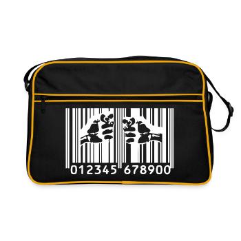 Bars Banksy du capitalisme - Sac Retro - noir/or - Devant