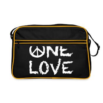 Un seul amour et paix - Sac Retro - noir/or - Devant