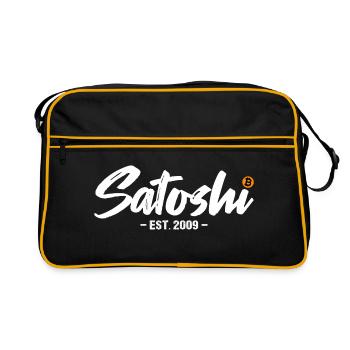 Satoshi est 2009 Bitcoin - Retro Bag - black/gold - Front