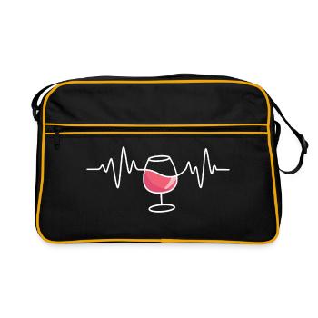 Vin battement de cœur vin rosé vin rouge - Sac Retro - noir/or - Devant